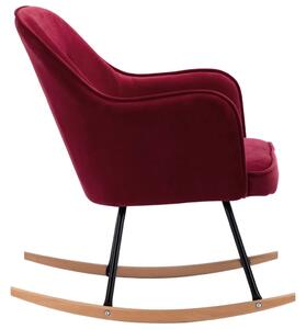 Czerwony aksamitny fotel bujany – Revers