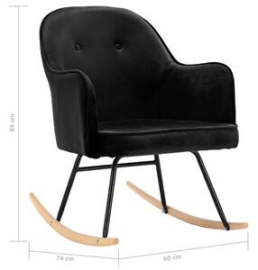 Czarny aksamitny fotel bujany – Revers
