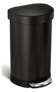 Simplehuman Półokrągły kosz pedałowy z ramą zestali nierdzewnej 45 l, czarny