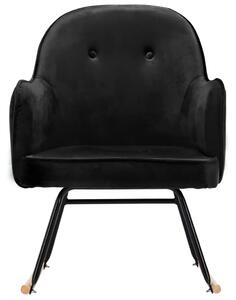 Czarny aksamitny fotel bujany – Revers