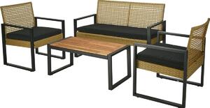 Zestaw mebli ogrodowych Gandia, 4 szt., metal, rattan PE