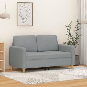 Sofa 2-osobowa, jasnoszara, 120 cm, tapicerowana tkaninÄ