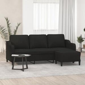 Sofa 3-osobowa z podnÃ³Å¼kiem, czarna, 180 cm, tkaninÄ