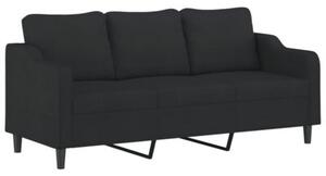 Sofa 3-osobowa z podnÃ³Å¼kiem, czarna, 180 cm, tkaninÄ