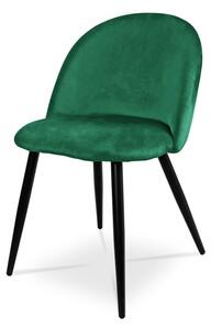 Wygodne krzesło tapicerowane SOLO - zieleń butelkowa / noga czarna