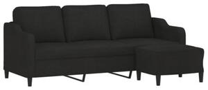 Sofa 3-osobowa z podnÃ³Å¼kiem, czarna, 180 cm, tkaninÄ