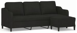 Sofa 3-osobowa z podnÃ³Å¼kiem, czarna, 180 cm, tkaninÄ