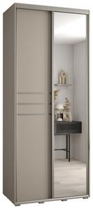 Szafa przesuwna wysoka Dakota 11 100, gł. 45 cm kaszmir + kaszmir + srebrny
