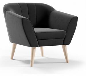 Fotel w stylu skandynawskim PIRS - czarny / R100