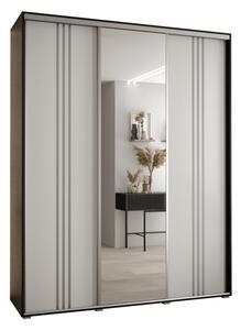 Szafa przesuwna wysoka Davos 7 200, gł. 45 cm czarny + biały + srebrny