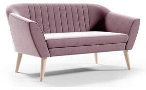 Sofa w aksamitnej tkaninie PIRS 2 - róż / R62