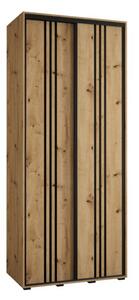 Szafa przesuwna wysoka Davos 6 120, gł. 60 cm artisan + artisan + czarny