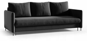 Duża sofa w aksamitnej tkaninie BELIS - czarny / R100