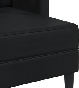 Sofa 2-osobowa z szezlongiem w ksztaÅcie litery l, czarna, 125 cm, skÃ³ra ekologiczna