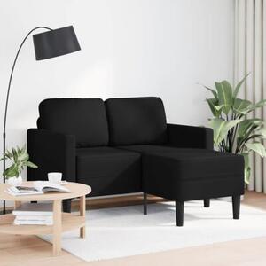Sofa 2-osobowa z szezlongiem w ksztaÅcie litery l, czarna, 125 cm, skÃ³ra ekologiczna