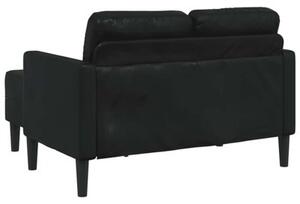 Sofa 2-osobowa z szezlongiem w ksztaÅcie litery l, czarna, 125 cm, skÃ³ra ekologiczna