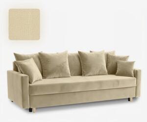 Sofa Rozkładana Kanapa z Funkcją Spania Do Salonu Beżowa MARIELA
