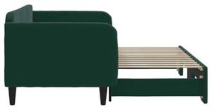 Sofa rozsuwana, ciemnozielona, 90x200 cm, aksamit