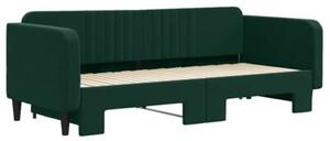 Sofa rozsuwana, ciemnozielona, 90x200 cm, aksamit