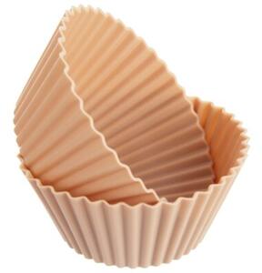 Foremki do muffinek silikonowe beżowe 5,5 cm 12 szt