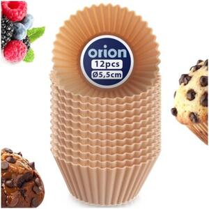 Foremki do muffinek silikonowe beżowe 5,5 cm 12 szt