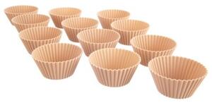 Foremki do muffinek silikonowe beżowe 5,5 cm 12 szt