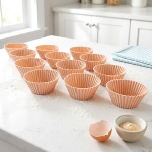 Foremki do muffinek silikonowe beżowe 5,5 cm 12 szt
