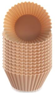 Foremki do muffinek silikonowe beżowe 5,5 cm 12 szt