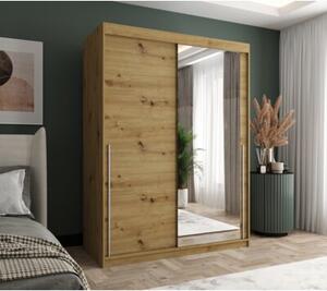 Szafa przesuwna z lustrem Garderoba SIMA T2 150 artisan + u. srebrny