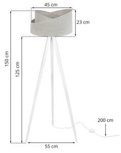Lampa podłogowa trójnóg biały Light Home LH Len Skos 1xE27 45cm abażur L01
