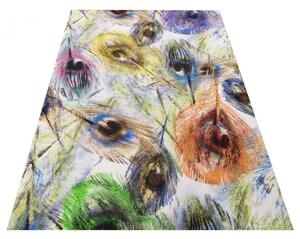 Kolorowy prostokątny dywan w pawie pióra - Mildon