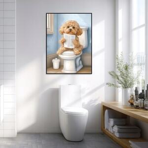 Obraz W Ramie Na Płótnie Śmieszny Niebieski Do Łazienki WC 30x40