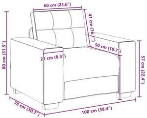 Sofa fotel kremowy 100x78x80 cm aksamit