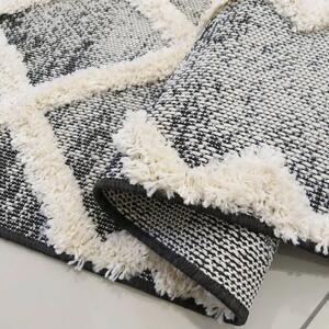 Szary prostokątny dywan we wzory boho - Perso