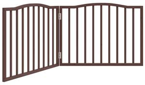 Składana bramka dla psa, 2 panele, brązowy dąb, 160 cm, drewno