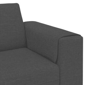 Nowoczesna czarna sofa z podÅokietnikami i ottomanami, 4 miejsca, tapicerka z poliestru, trwaÅa i komfortowa