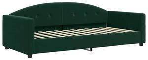 Sofa z funkcją spania, ciemnozielona, 90x200 cm, aksamitna