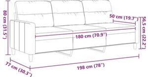 Sofa 3-osobowa, brÄ zowa, 180 cm, tapicerowana tkaninÄ
