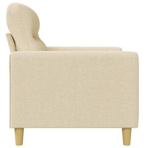 Sofa, 3-osobowa kremowa, 180 cm, tapicerowana tkaninÄ