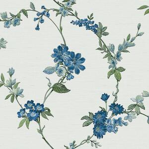DUTCH WALLCOVERINGS Tapeta Flower, jasnoniebieska