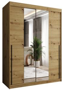 Szafa przesuwna z lustrem Garderoba SIMA T1 150 artisan + u. czarny