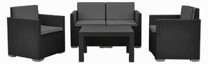 Zestaw ogrodowy Rattan, 4 szt., antracytowy
