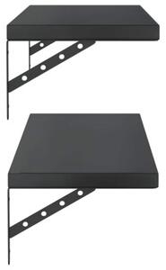 Półki ścienne, 2 szt., 100x30 cm, czarna stal nierdzewna