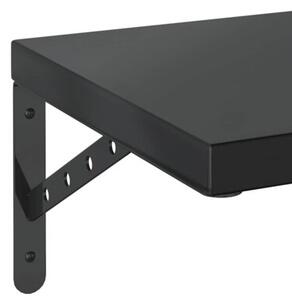 Półki ścienne, 2 szt., 100x30 cm, czarna stal nierdzewna