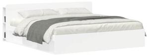 Szafka z zagłówkiem z przechowywaniem biały drewno inżynieryjne
