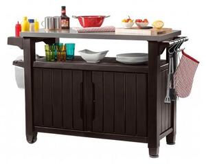 Keter Wielofunkcyjny stół ogrodowy do grillowaniaUNITY XL 270l brązowy, 134 x 52 x 90 cm