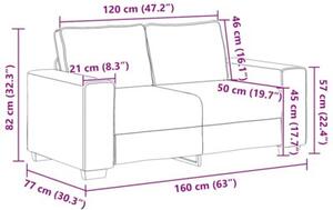 Sofa 2-osobowa brÄ zowa 160x77x82 cm tkanina