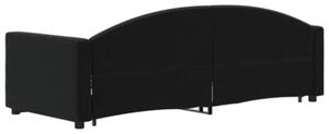 Sofa rozsuwana, czarna, 80x200 cm, aksamit
