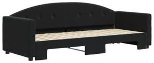 Sofa rozsuwana, czarna, 80x200 cm, aksamit