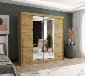 Szafa przesuwna z lustrem Garderoba SIMA T3 200 artisan + u. srebrny
